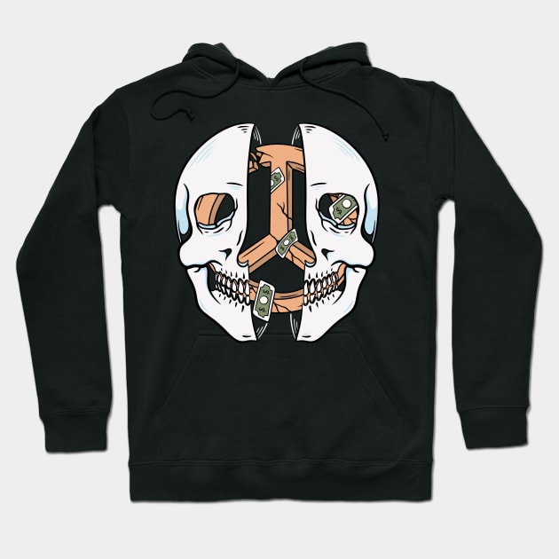 Skull and peaces Hoodie by gggraphicdesignnn